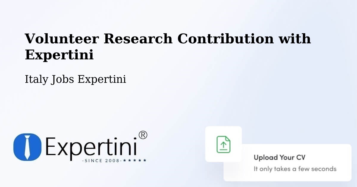 Volunteer Research Contribution Program – Ramacca - Italy Jobs Expertini